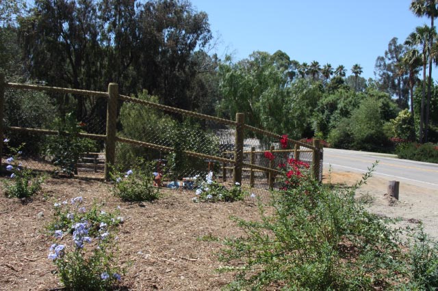 Lodge Pole Fencing with Brown Vinyl Chain Link